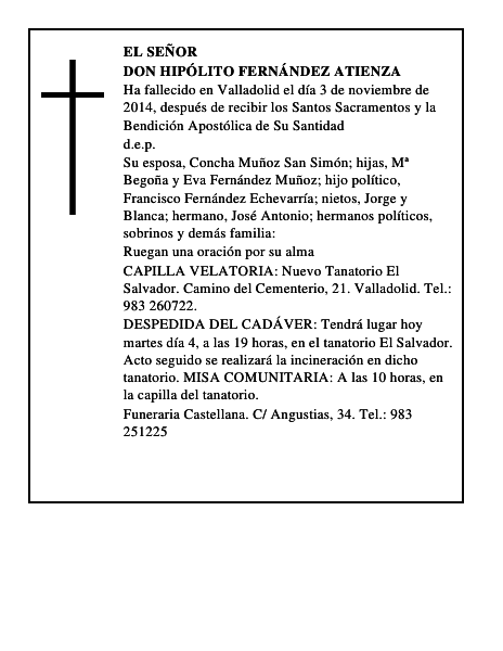 Don Hipólito Fernández Atienza