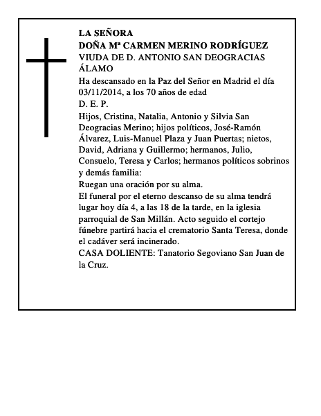 Doña Mª Carmen Merino Rodríguez