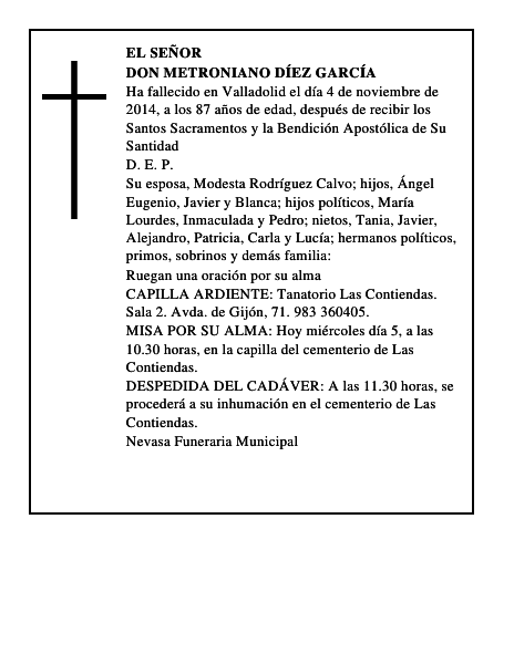 Don Metroniano Díez García