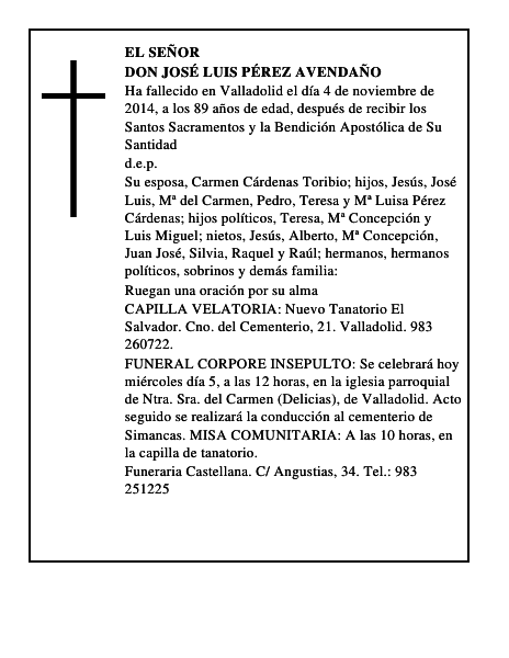 Don José Luis Pérez Avendaño