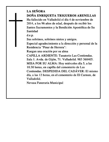 Doña Enriqueta Trigueros Arenillas