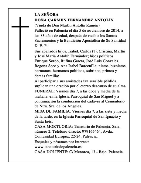 Doña Carmen Fernández Antolín