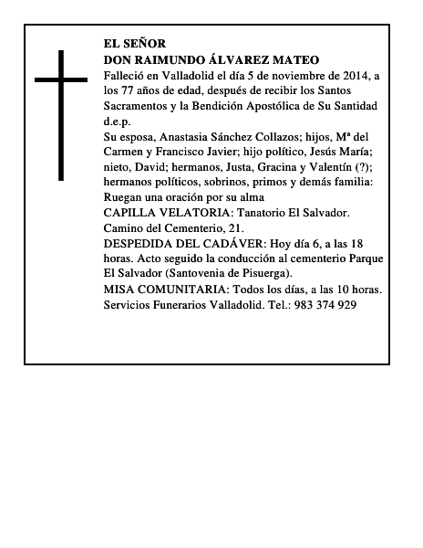 Don Raimundo Álvarez Mateo