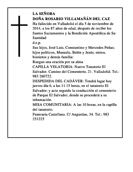 Doña Rosario Villamañán del Caz
