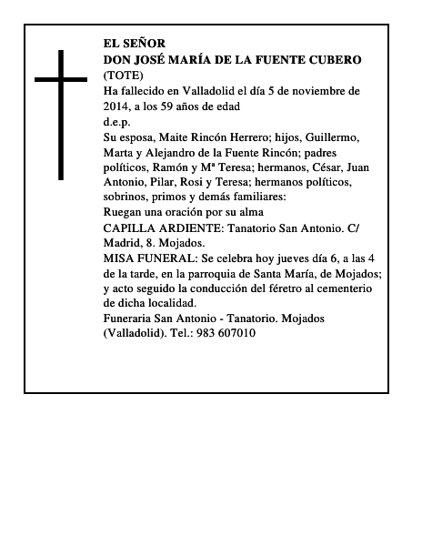 Don José María de la Fuente Cubero