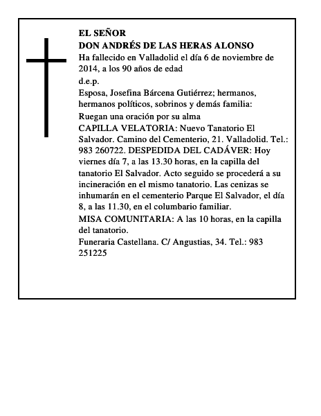 Don Andrés de las Heras Alonso