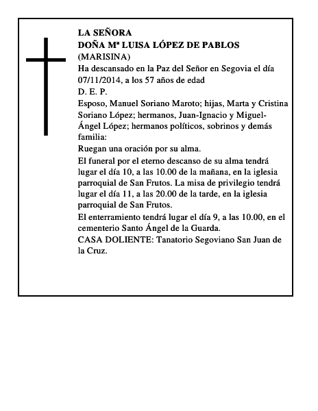 Doña Mª Luisa López de Pablos