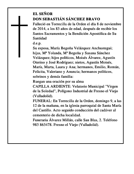 Don Sebastián Sánchez Bravo