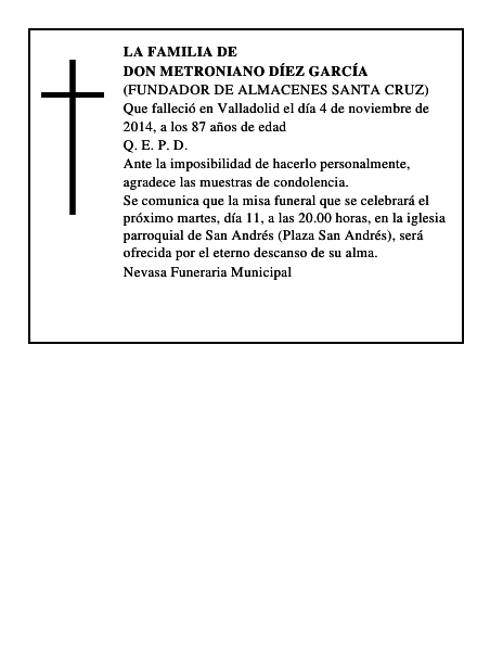 Don Metroniano Díez García