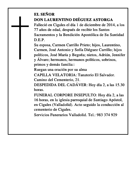 Don Laurentino Diéguez Astorga