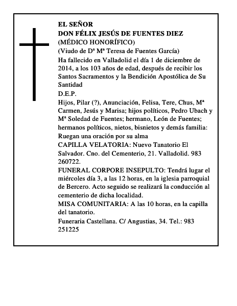 Don Félix Jesús de Fuentes Diez