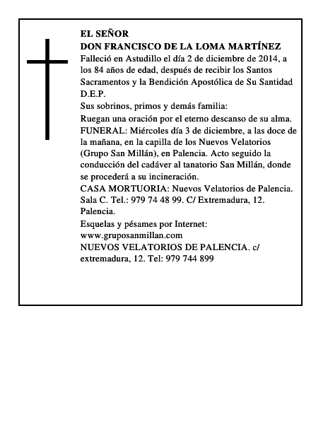 Don Francisco de la Loma Martínez