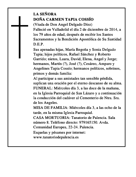 Doña Carmen Tapia Cossío
