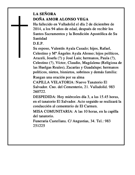Doña Amor Alonso Vega