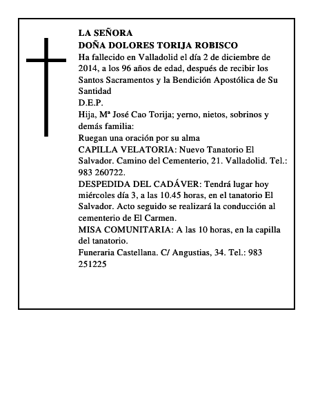 Doña Dolores Torija Robisco