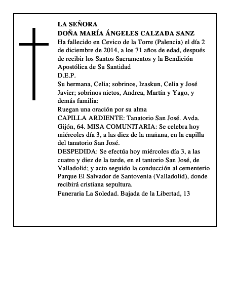 Doña María Ángeles Calzada Sanz