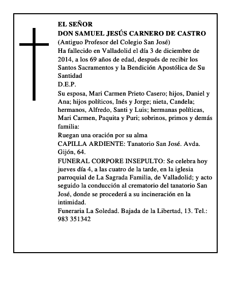 Don Samuel Jesús Carnero de Castro