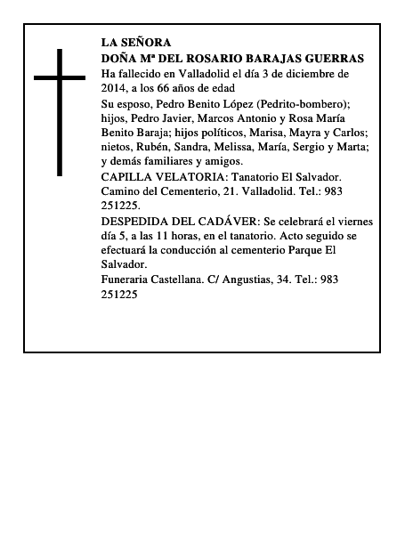 Doña Mª del Rosario Barajas Guerras