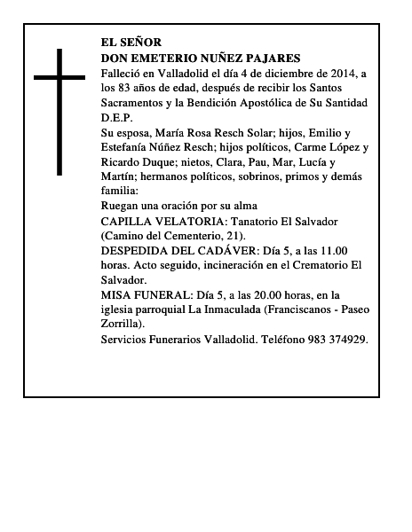 Don Emeterio Nuñez Pajares