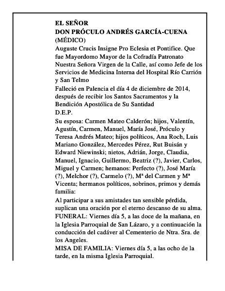 Don Próculo Andrés García-Cuena