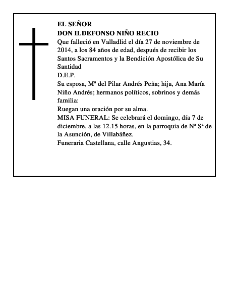 Don Ildefonso Niño Recio