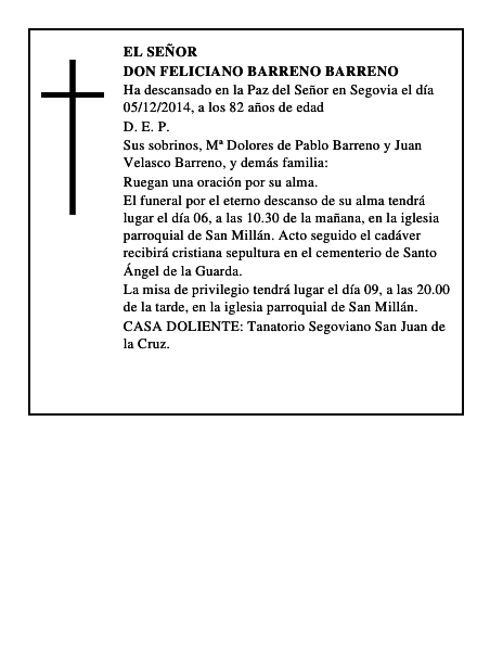 Don Feliciano Barreno Barreno