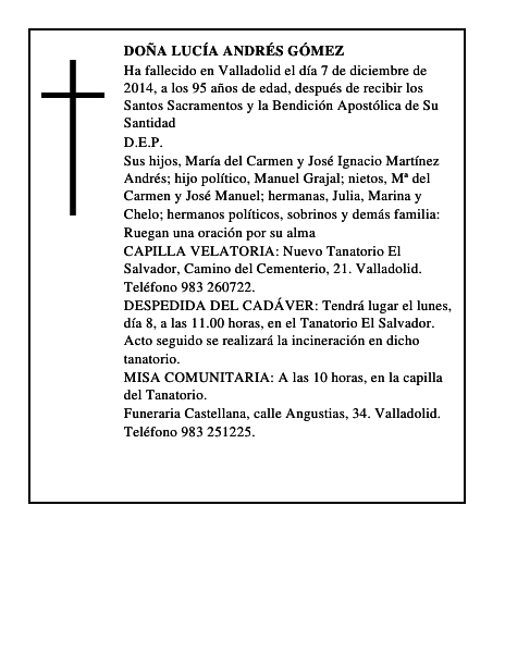 Doña Lucía Andrés Gómez