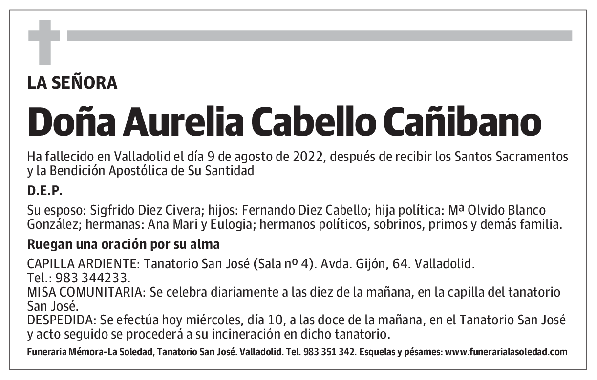 Doña Aurelia Cabello Cañibano