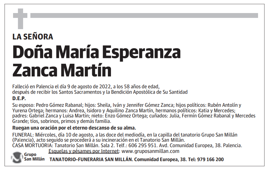 Doña María Esperanza Zanca Martín