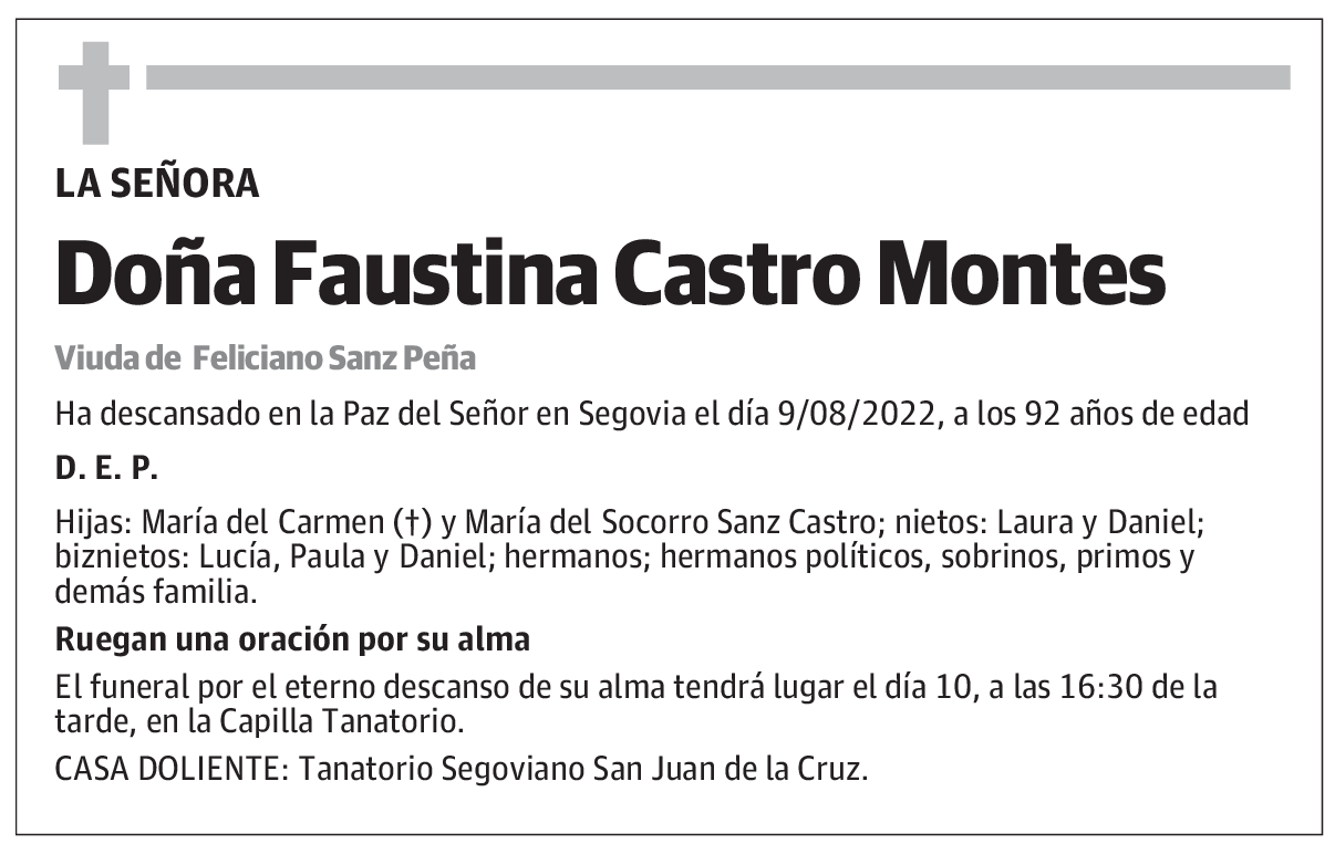 Doña Faustina Castro Montes