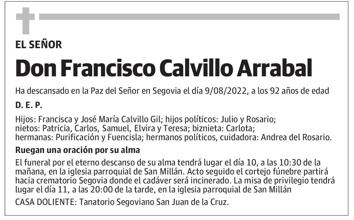 Don Francisco Calvillo Arrabal
