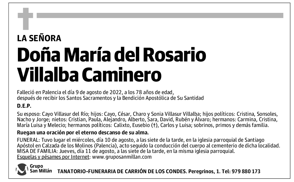 Doña María del Rosario Villalba Caminero