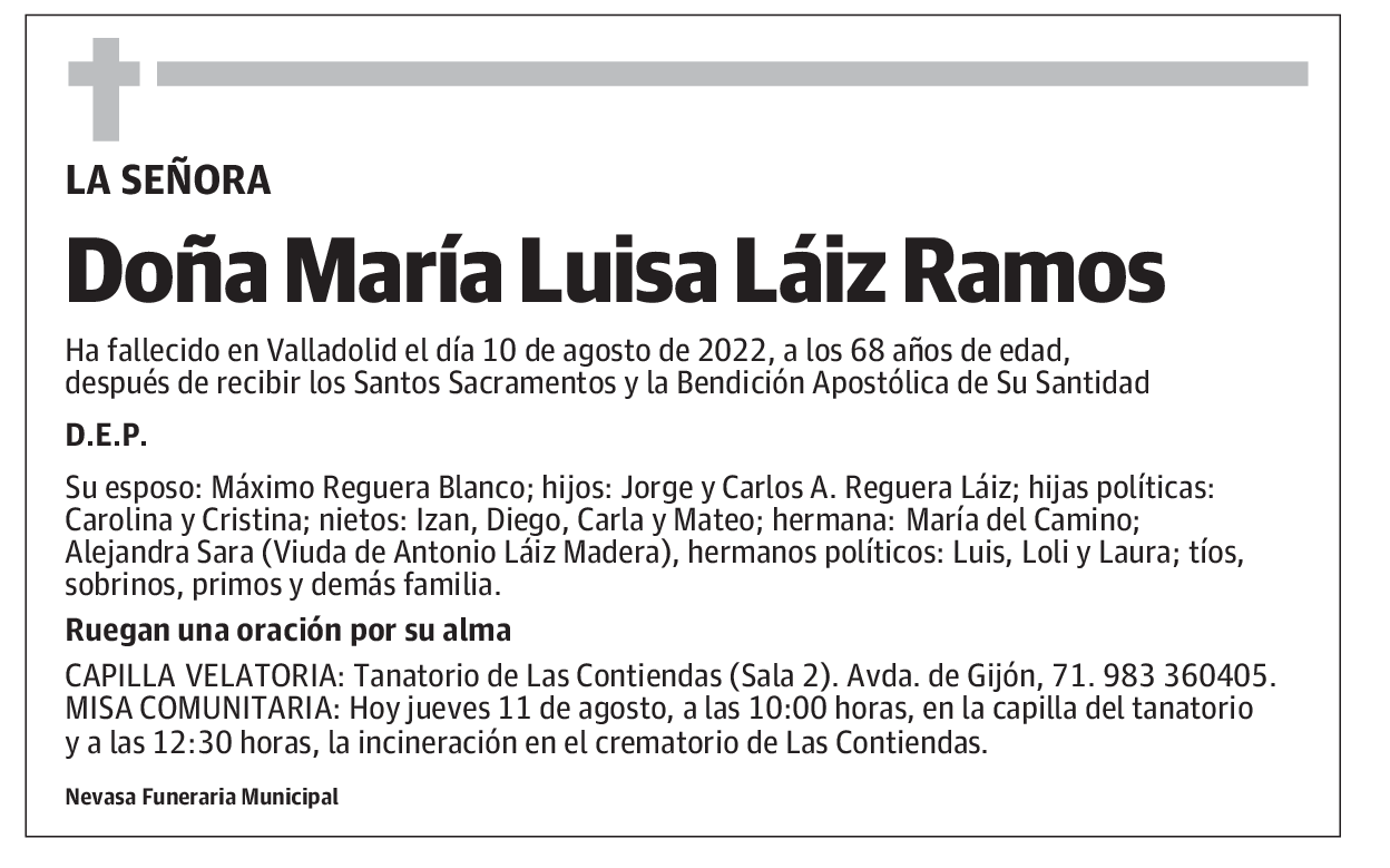 Doña María Luisa Láiz Ramos