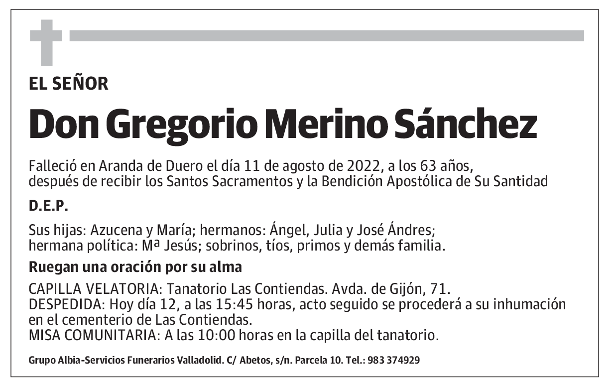 Don Gregorio Merino Sánchez
