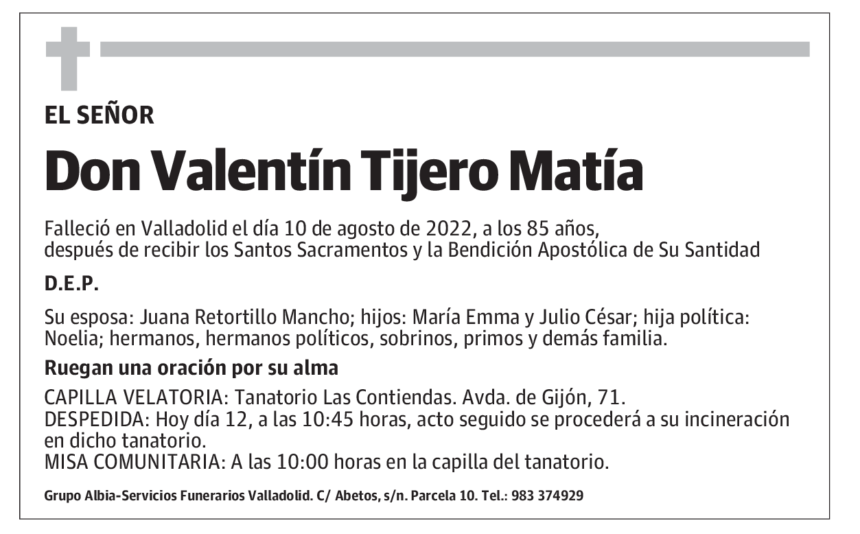 Don Valentín Tijero Matía