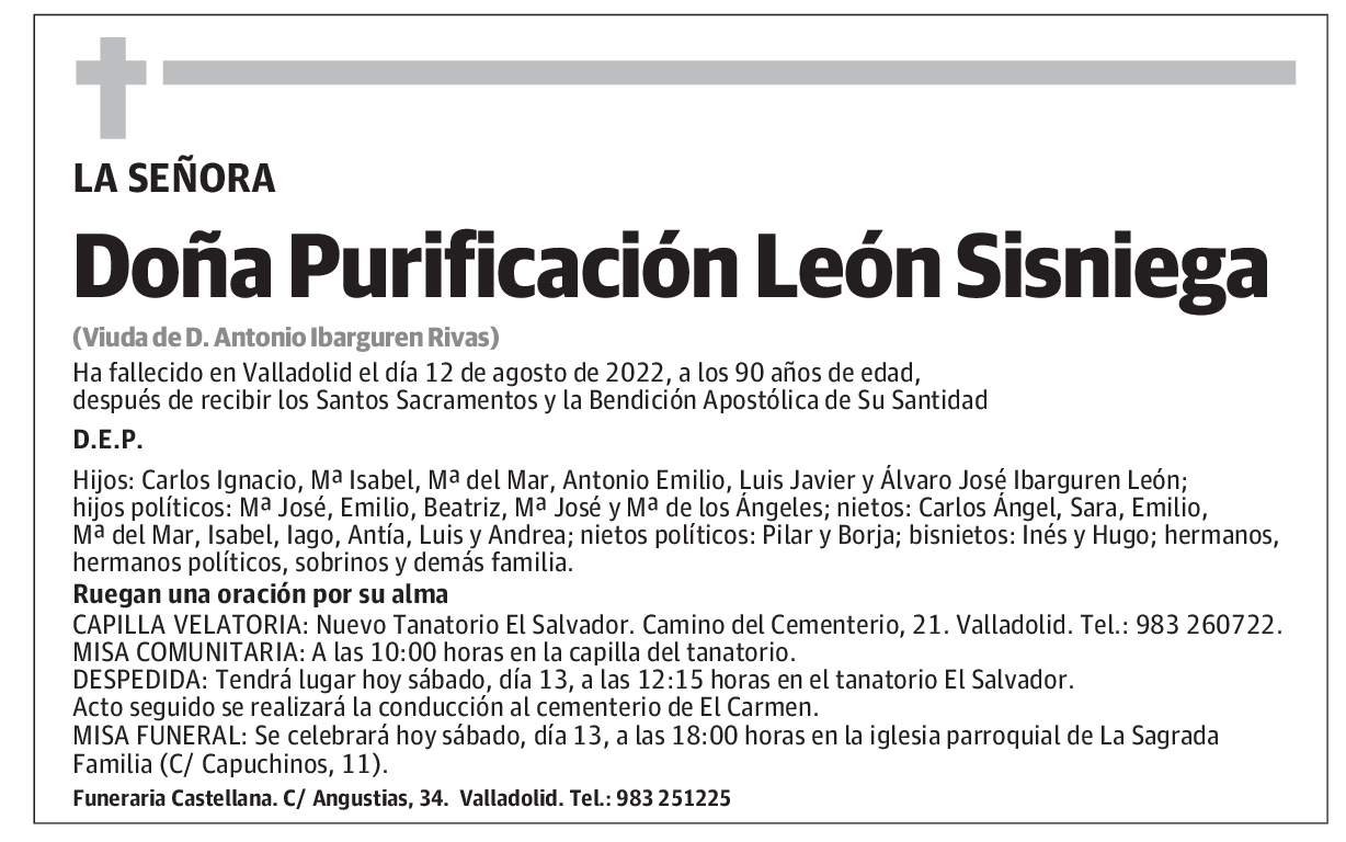 Doña Purificación León Sisniega