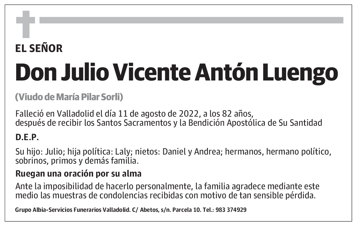 Don Julio Vicente Antón Luengo