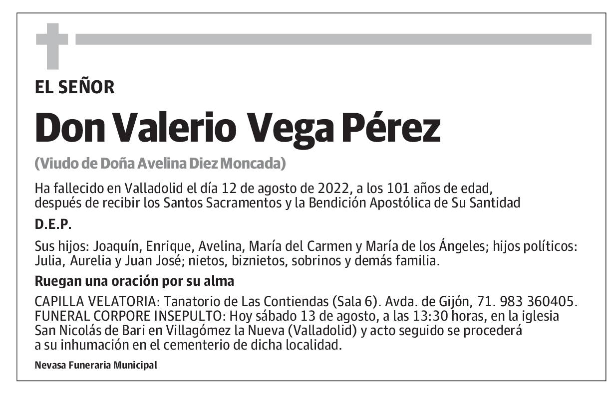 Don Valerio Vega Pérez