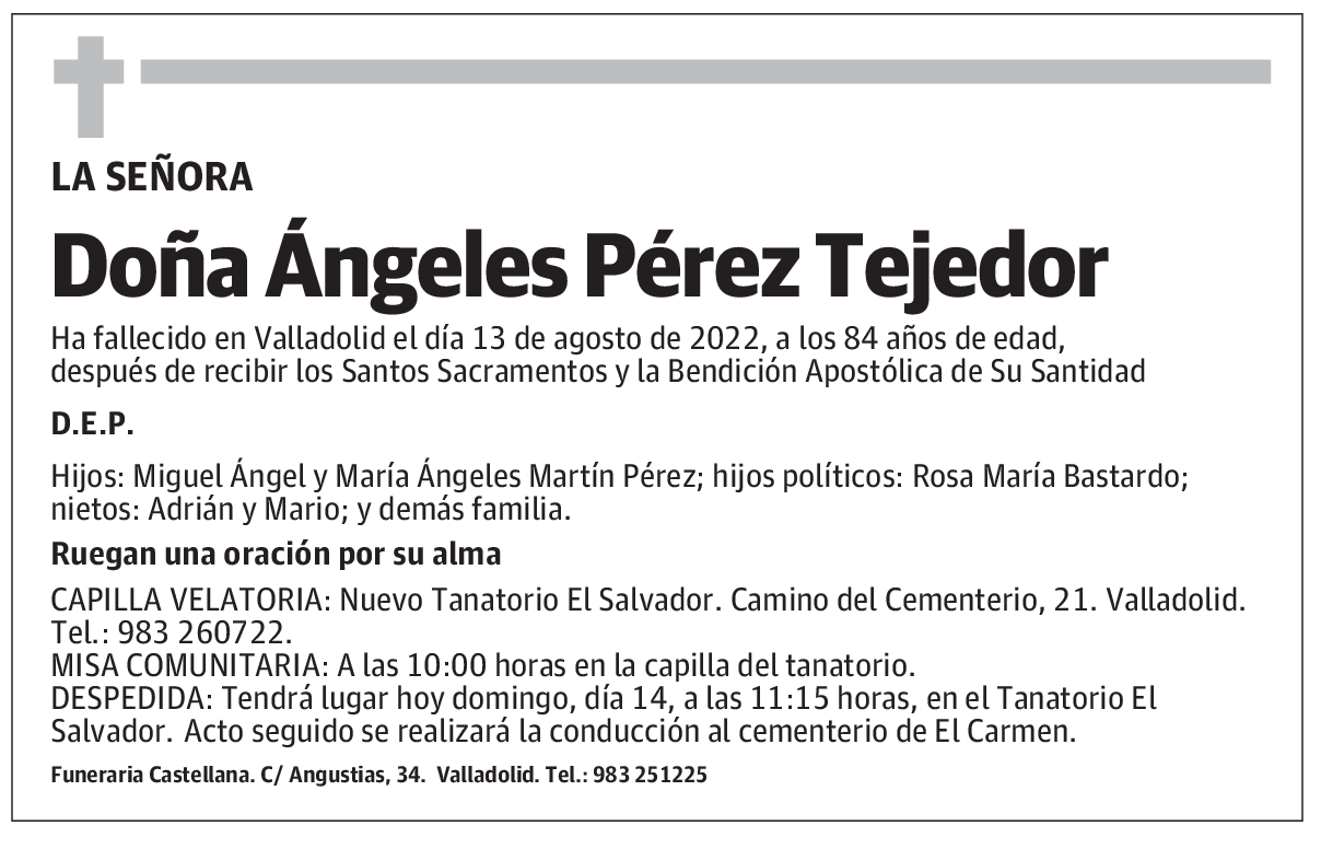 Doña Ángeles Pérez Tejedor