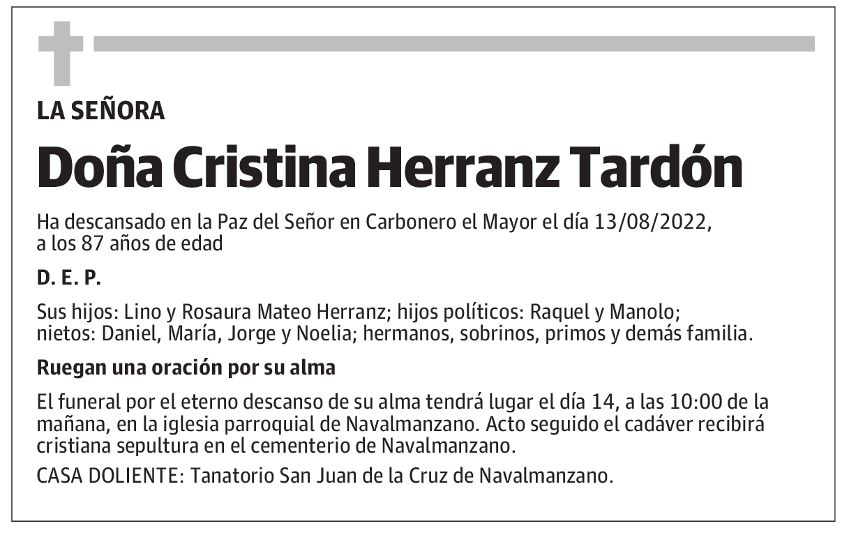 Doña Cristina Herranz Tardón