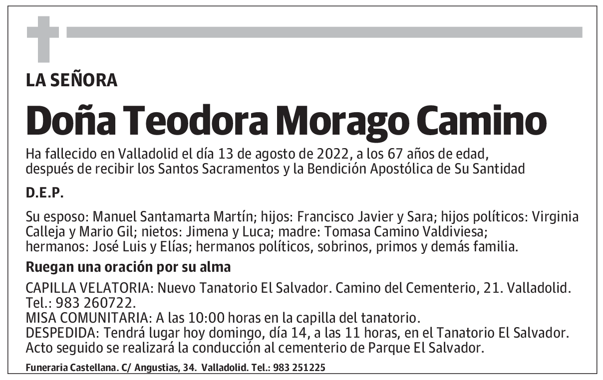 Doña Teodora Morago Camino