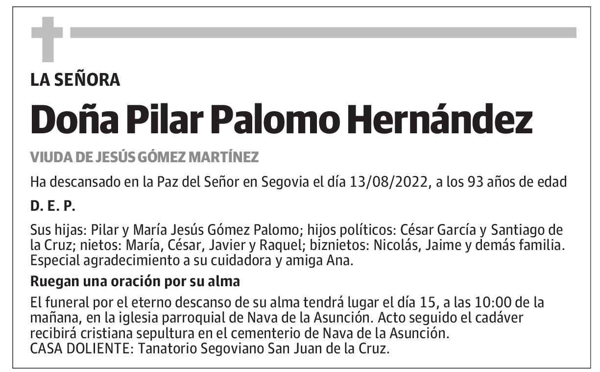 Doña Pilar Palomo Hernández