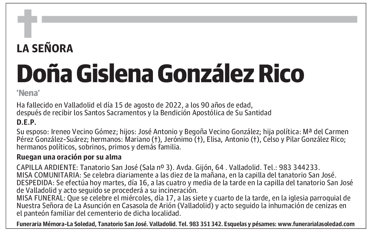 Doña Gislena González Rico