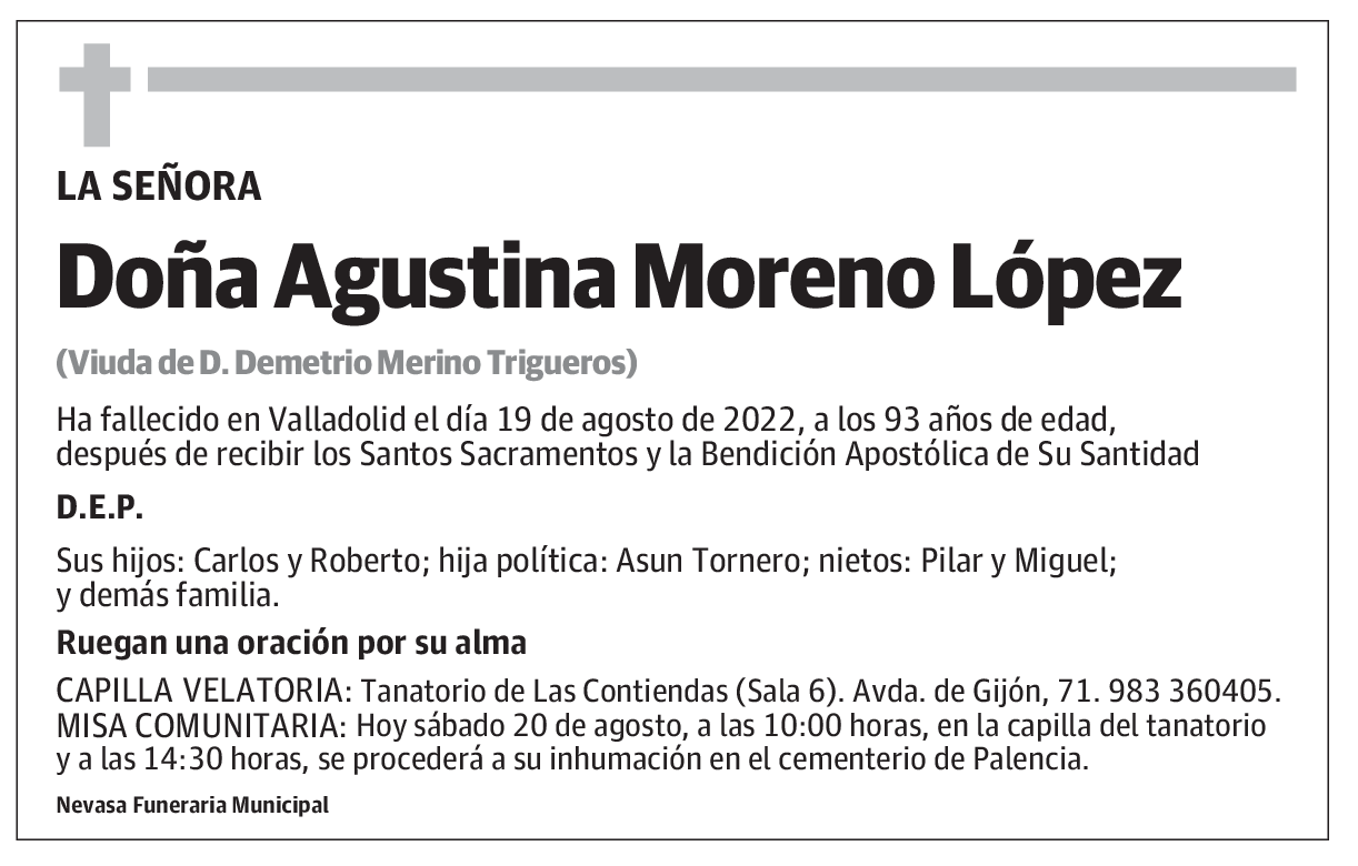 Doña Agustina Moreno López