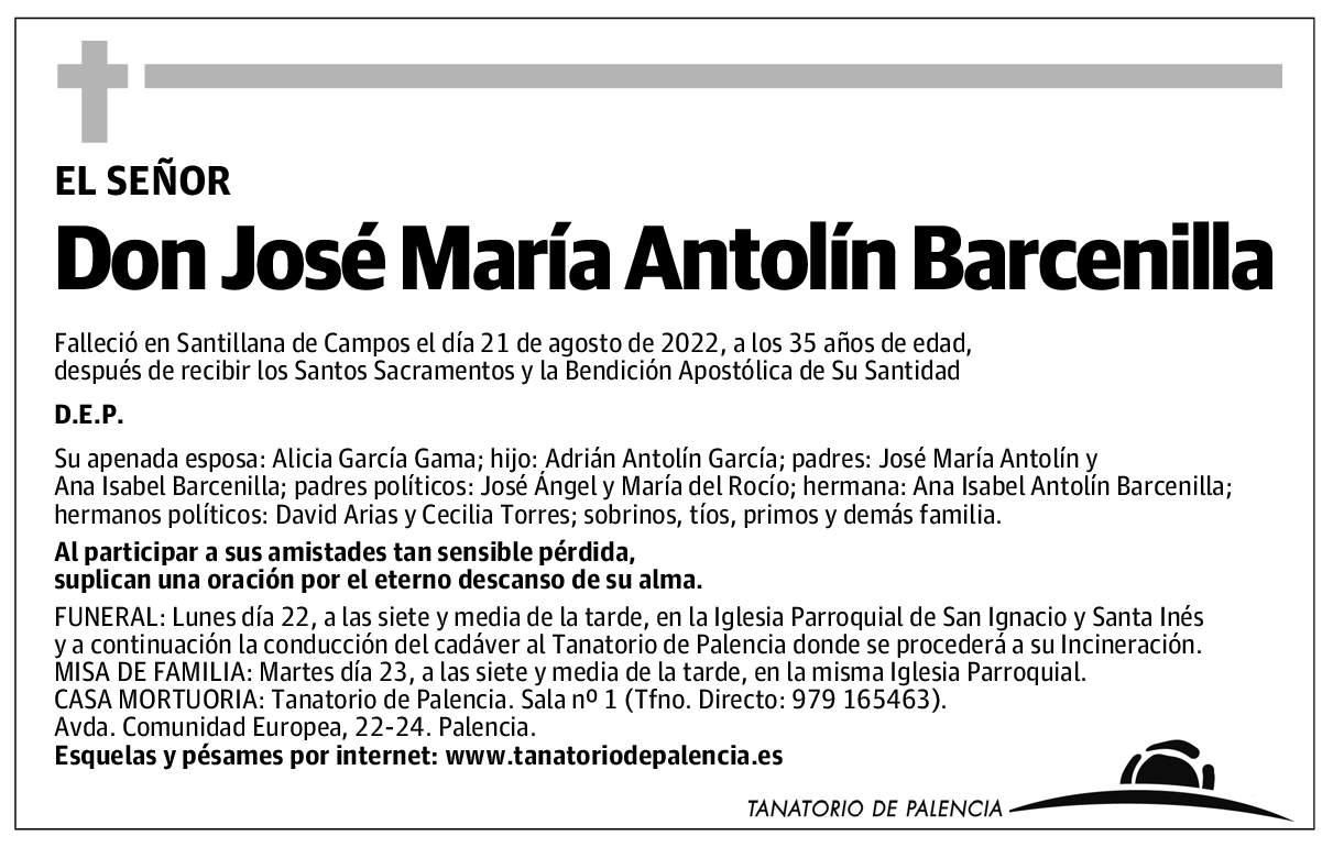Don José María Antolín Barcenilla