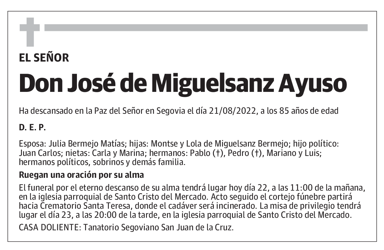Don José de Miguelsanz Ayuso