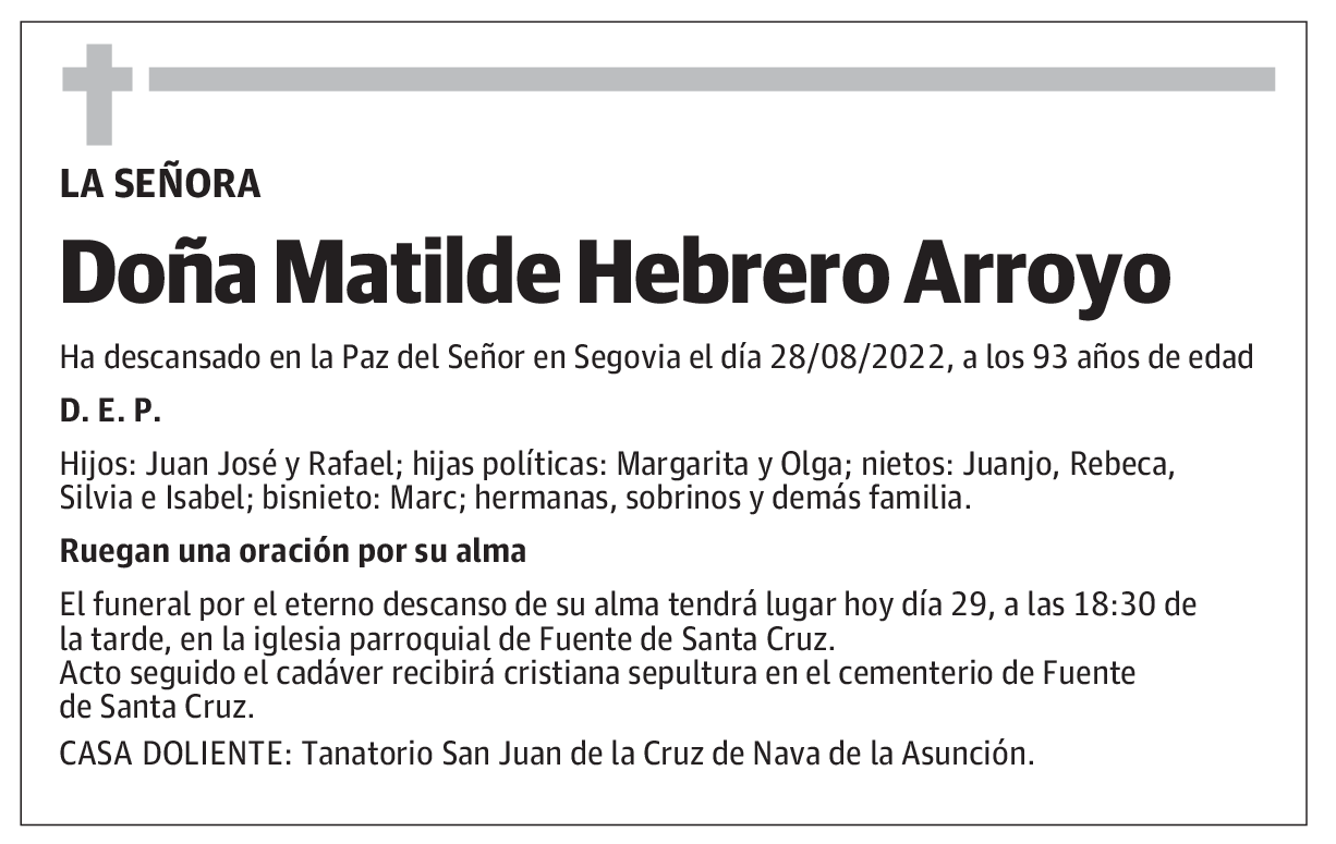 Matilde Hebrero Arroyo