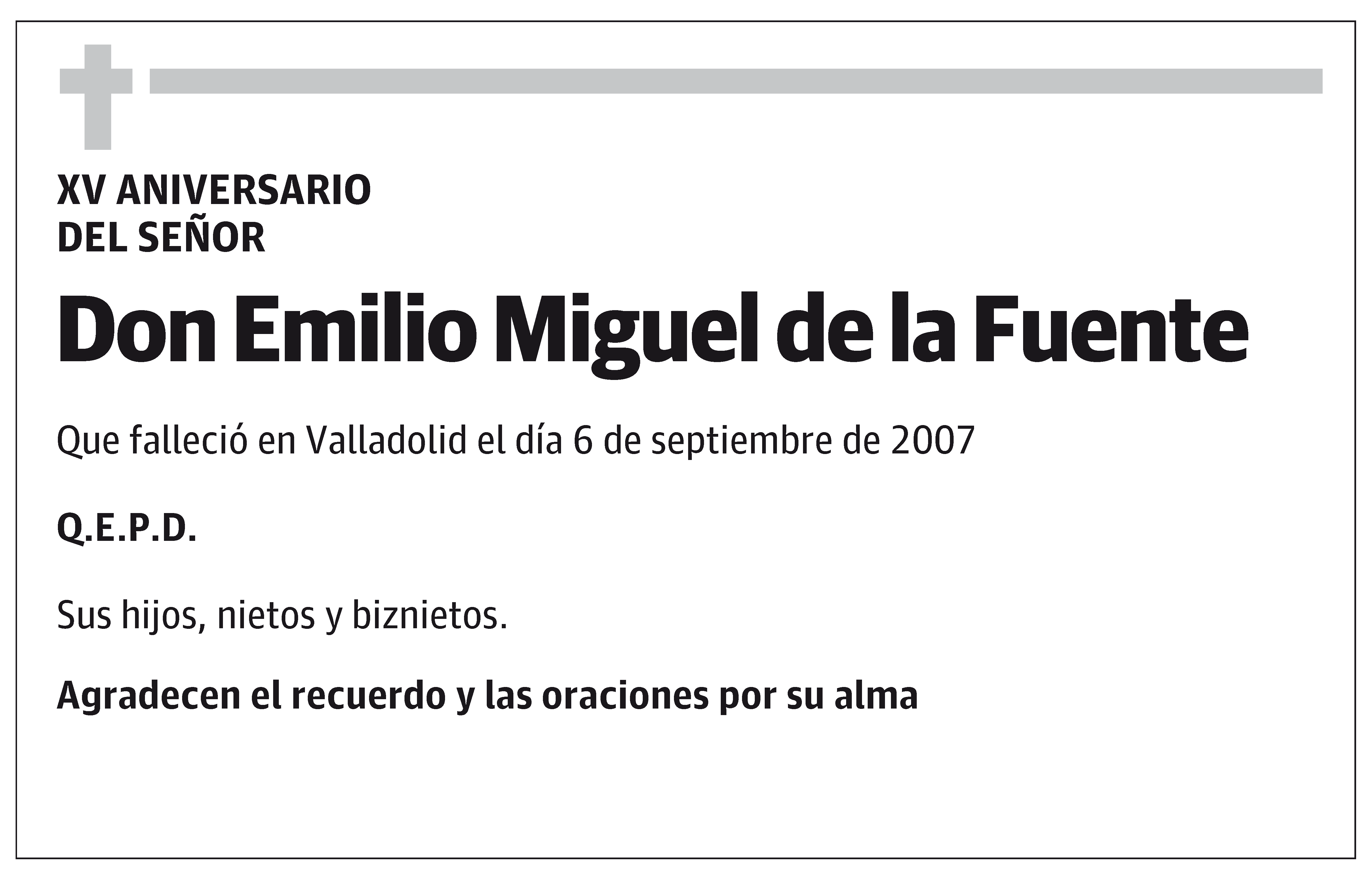 Don Emilio Miguel de la Fuente