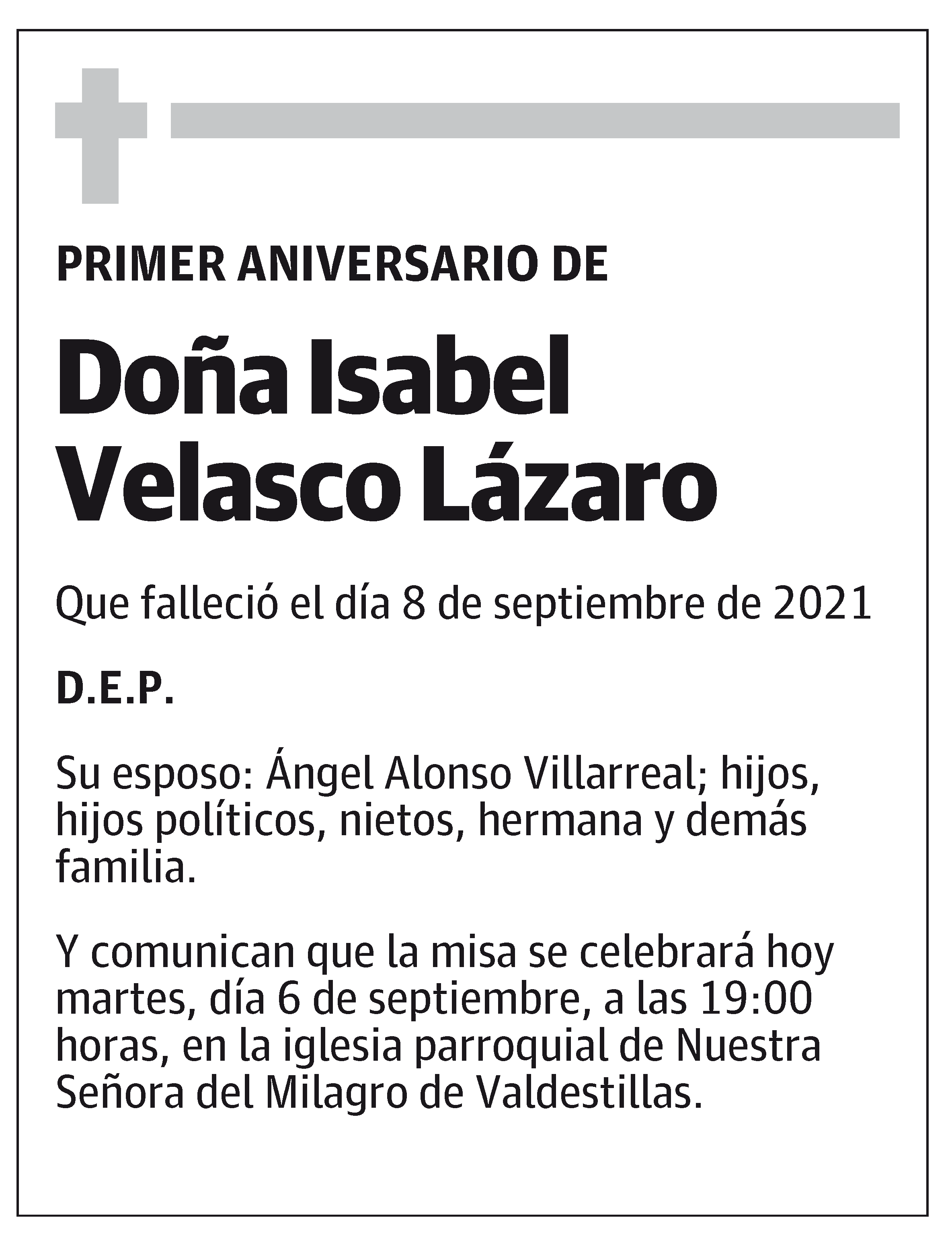 Doña Isabel Velasco Lázaro