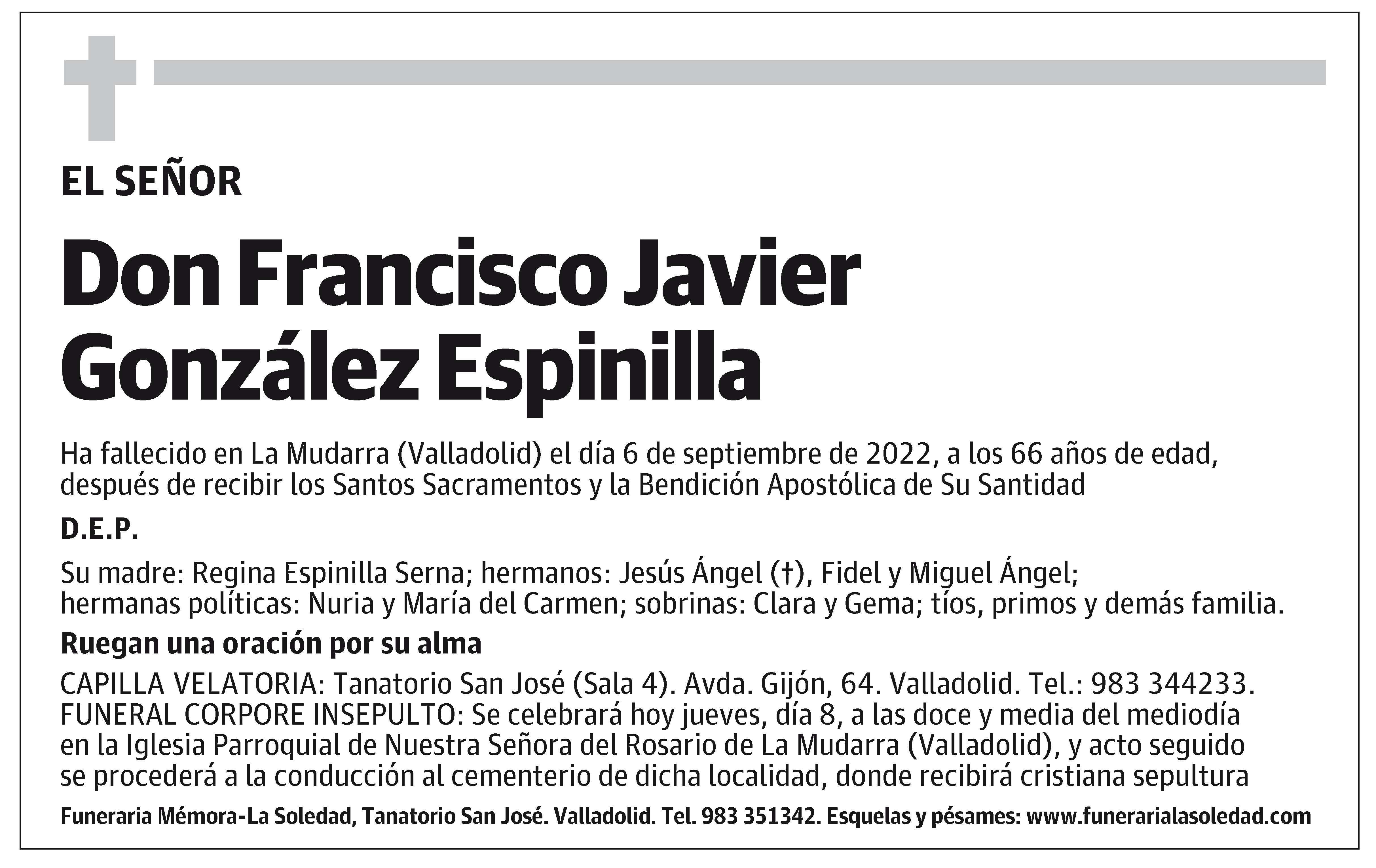 Don Francisco Javier González Espinilla